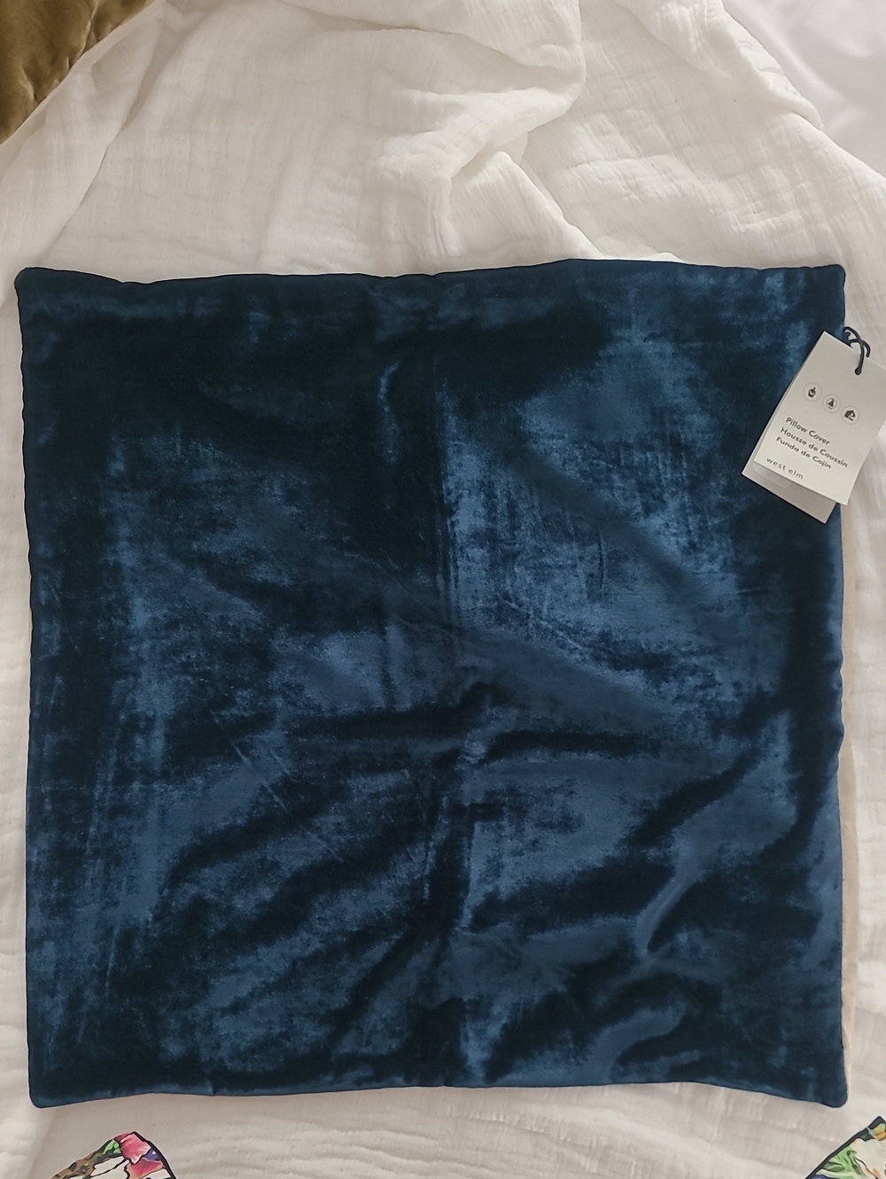 West Elm Velvet Pillow Covers- Set Of 2 - Regal Blue NWT